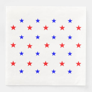 Serviette En Papier Red and Blue Stars - Starry Sky Motif