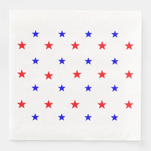 Serviette En Papier Red and Blue Stars - Starry Sky Motif (Devant)