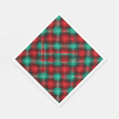 Serviette En Papier Red and green holiday plaid (Coin)