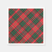 Serviette En Papier Red and Green Scottish Diagonal Tartan Plaid (Devant)