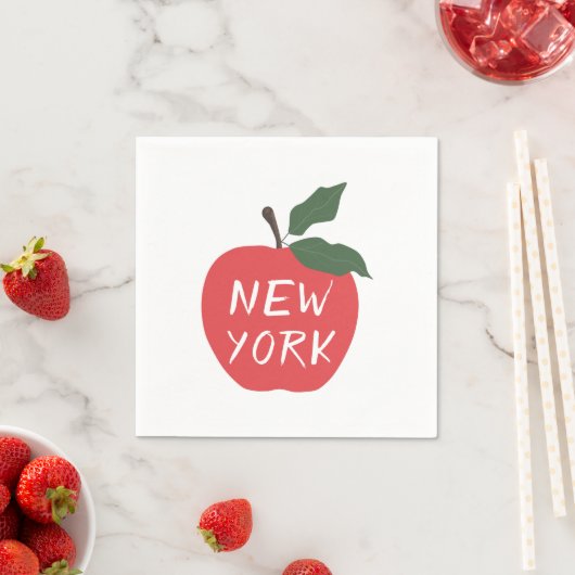 Serviette En Papier Red apple New York (En situation)