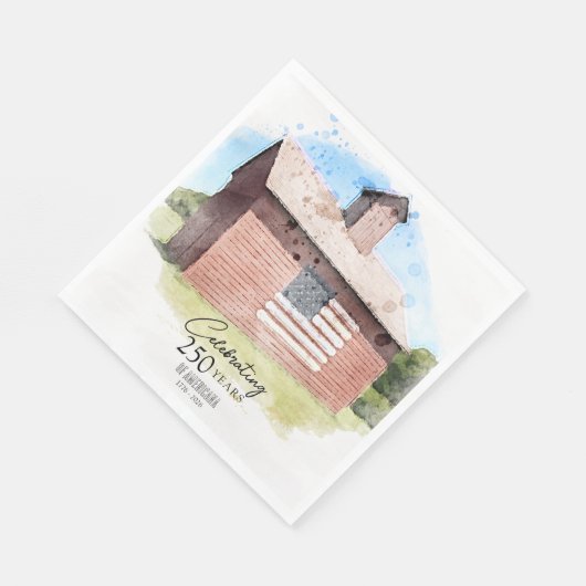 Serviette En Papier Red Barn 250 Years Americana 4 juillet Party (Coin)