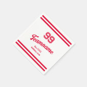 Serviette En Papier Red Baseball Club Custom Player Numéro et nom de l (Coin)