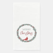 Serviette En Papier Red Berries Wreath and Red Cardinal Christmas  (Devant)