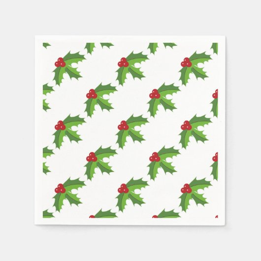 Serviette En Papier Red Berry Holly (Devant)