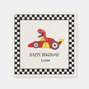 Serviette En Papier Red Birthday Dinosaur race voiture garçon course n