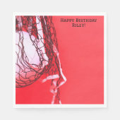 Serviette En Papier Red Birthday Net & Volleyball (Devant)