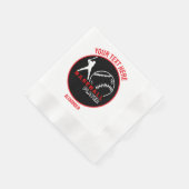Serviette En Papier Red Black Baseball Girl Boy Birthday Party (Coin)