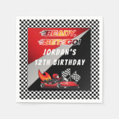 Serviette En Papier Red | Black Go Kart Racing Anniversaire (Devant)