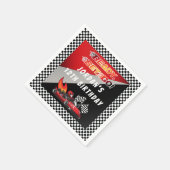 Serviette En Papier Red | Black Go Kart Racing Anniversaire (Coin)