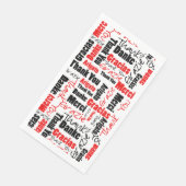Serviette En Papier Red Black Multilingue Merci Typographie Collage (Coin)