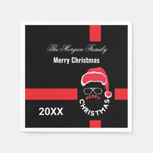 Serviette En Papier Red Black Noël (Devant)