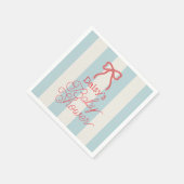 Serviette En Papier Red Bow & Blue Stripes Baby Shower (Coin)