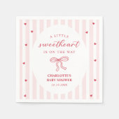 Serviette En Papier Red Bow Hearts Valentines Baby Shower (Devant)