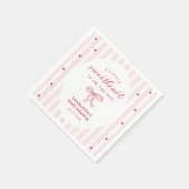 Serviette En Papier Red Bow Hearts Valentines Baby Shower (Coin)