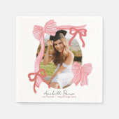 Serviette En Papier Red Bows Photo Graduation (Devant)