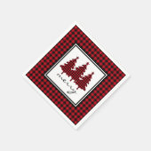Serviette En Papier Red Buffalo Check Pine Trees (Coin)