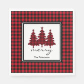 Serviette En Papier Red Buffalo Check Pine Trees Personnalisé (Devant)