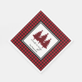 Serviette En Papier Red Buffalo Check Pine Trees Personnalisé (Coin)