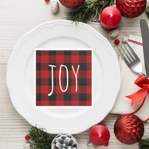 Serviette En Papier Red Buffalo Plaid & Joy   Holiday