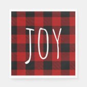 Serviette En Papier Red Buffalo Plaid & Joy | Joyeux Noël (Devant)