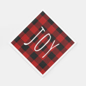 Serviette En Papier Red Buffalo Plaid & Joy | Joyeux Noël (Coin)