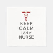 Serviette En Papier Red Caduceus Keep Calm Je suis une infirmière (Devant)