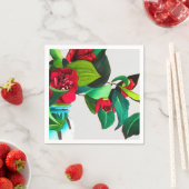 Serviette En Papier Red Camellia fleurie art maison (En situation)