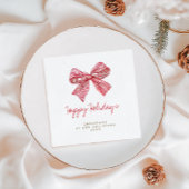 Serviette En Papier Red Candy Stripe Bow Fête Personnalisée