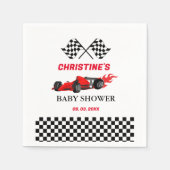 Serviette En Papier Red Car Race Baby shower (Devant)
