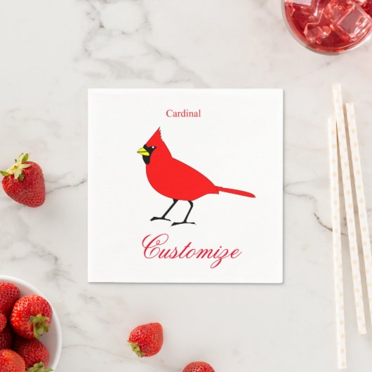 Serviette En Papier Red Cardinal Bird Thunder_Cove (En situation)