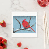 Serviette En Papier Red Cardinal On A Branch Paper Napkins (En situation)