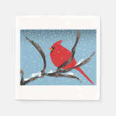 Serviette En Papier Red Cardinal On A Branch Paper Napkins (Devant)