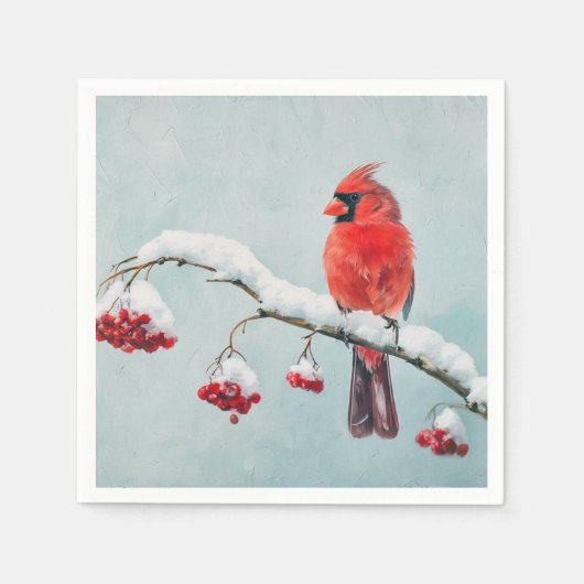 Serviette En Papier Red Cardinal Paper Napkin (Devant)