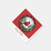Serviette En Papier Red Cardinal with Holly Berries (Coin)