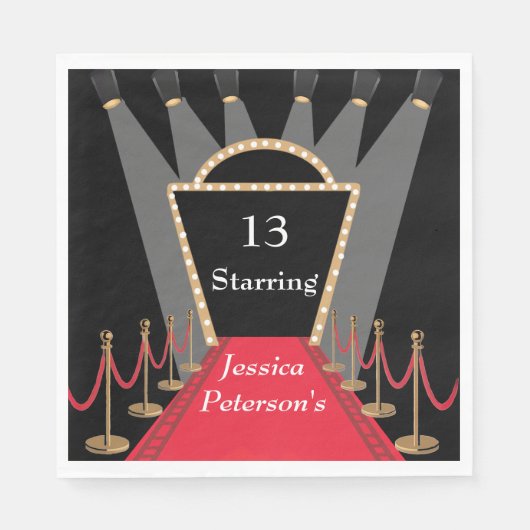 Serviette En Papier Red Carpet Movie Premiere glamour fête d'anniversa (Devant)