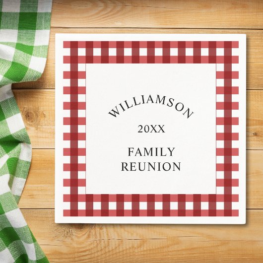 Serviette En Papier Red Check Family Reunion