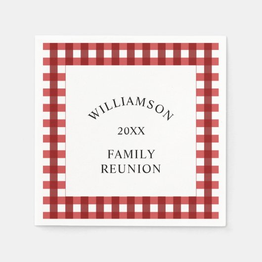 Serviette En Papier Red Check Family Reunion (Devant)