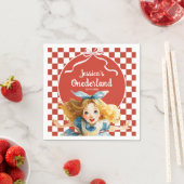 Serviette En Papier Red Checkered Alice in ONEDERLAND 1st Birthday (En situation)
