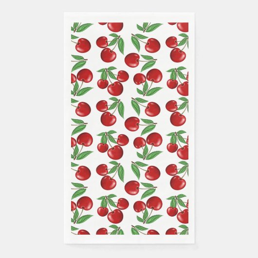 Serviette En Papier Red Cherries Fun Graphic Print (Devant)