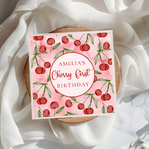 Serviette En Papier Red Cherry premier anniversaire Papier Napkin