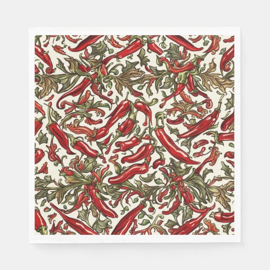 Serviette En Papier Red Chili Peppers Vintage (Devant)