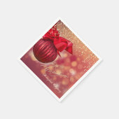 Serviette En Papier Red Christmas Balls Bokeh Company (Coin)