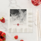 Serviette En Papier Red Circle Double Bonheur Mariage chinois Photo (En situation)