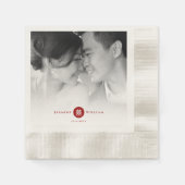 Serviette En Papier Red Circle Double Bonheur Mariage chinois Photo (Devant)