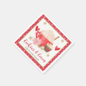 Serviette En Papier Red Cookies and Cocoa Baby Shower (Coin)