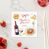Serviette En Papier Red Coquette Bow That's Amore (En situation)