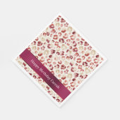 Serviette En Papier Red Cream Leopard Animal Print Birthday (Coin)
