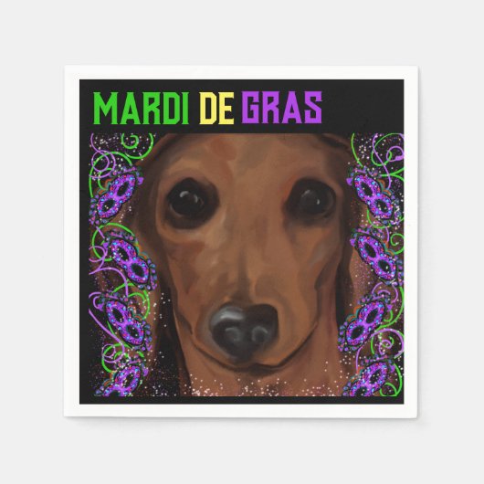 Serviette En Papier Red Dachshund (Devant)