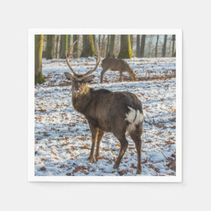 Serviette En Papier Red Deer en neige